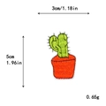 Parche bordado de cactus verde con maceta roja decoración para ropa DIY - Estilo Cactus en Maceta Rojo Naranja (10603)