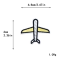 Parche bordado de avión de dibujos animados en gris y amarillo para ropa de bricolaje - Estilo Avión de Alas Amarillas (10667)