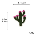 Parche bordado de cactus verde con flor rosa 5,1x6,7cm para decorar ropa DIY - Estilo Cactus con Flor Rosa (10582)