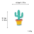 Parche bordado cactus verde para ropa bricolaje decoración talla 4,5 x 8,1 cm - Estilo Cactus en Maceta Rayada (10587)