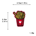 Écusson brodé frites avec boîte à cœur rouge, taille 4,9 cm sur 6,4 cm DIY - Style Frites Coeur (11546)