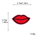 Toppa ricamata a labbra rosse per accessori moda fai-da-te misura 4,7cm x 2,7cm - Stile Labbra Rosse Classiche (11561)