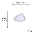 Parche bordado de nube blanca con borde morado, dimensiones 3,5x2,4cm para costura DIY - Estilo Nube con Borde Púrpura (10678)