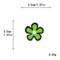 Parche bordado de flor verde de cinco pétalos con centro blanco y costura negra, 3,5 cm - Estilo Flor Verde Hierba (10665)