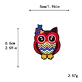 Colorful owl embroidered patch for DIY clothing decoration with 5cm width size - Red Owl (11040)