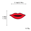 Toppa ricamata labbra rosse per abbigliamento fai-da-te, distintivo 7,1cm x 2,8cm - Stile Labbra Rosse Sottili (11558)