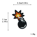 Embroidered black and white bomb patch with spark detail for clothing DIY decor - Bomb (11049)