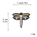 Detailed dragonfly embroidered patch for DIY clothing decoration 7.1cm by 6.1cm - Gray Dragonfly (11041)