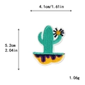 Parche bordado de cactus DIY en verde y morado, 4.1 cm de ancho con costura detallada - Estilo Cactus Verde Lago Púrpura (10601)