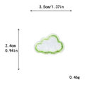 Parche bordado nube blanca con borde verde, dimensiones de 3,5 cm x 2,4 cm - Estilo Nube con Borde Verde (10679)