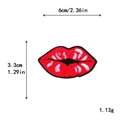 Toppa ricamata a labbra rosse da 6cm x 3,3cm per decorazione di vestiti fai da te - Stile Labbra Rosse Lucide (11556)