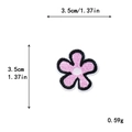 Parche bordado flor rosa de 5 pétalos con borde negro, medida 3,5cm x 3,5cm y peso 0,59g - Estilo Flor Rosa (10664)