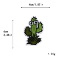 Parche bordado de cactus con ojos, 6cm x 4cm aplique DIY para ropa, sombreros y bolsos - Estilo Cactus con Ojos Grandes Divertidos (10589)