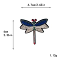 Blue dragonfly embroidered patch DIY sewing applique for clothes and bags 6.7x6.0cm - Dark Blue Dragonfly (11042)