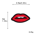 Toppa ricamata labbra rosse per giacche, 5,9cm x 3cm, decorazione patch fai-da-te moda - Stile Labbra Rosse con Denti (11560)