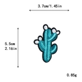 Parche bordado de cactus verde con puntos blancos para ropa DIY, 3.7x5.5cm - Estilo Cactus Cian con Puntos Blancos (10580)