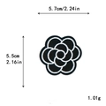 Classic black and white camellia flower embroidery patch, size 5.7x5.5cm for DIY - Camellia (11045)