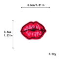 Toppa ricamata labbra rosse per riparazione abbigliamento fai-da-te, 4,6x3,4cm - Toppa Tagliacuci Rosso Brillante (11563)