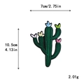 Parche bordado cactus DIY verde oscuro con flores de colores para ropa y bolsos - Estilo Cactus Decorado con Mariposas (10579)
