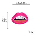 Toppa ricamata a forma di labbra rosa rosso, 6,5 cm per decorazione DIY - Stile Denti Rosso Rosa (11543)
