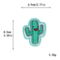 Parche bordado de cactus animado con cara, medida 6,9x8,5cm para ropa de bricolaje - Estilo Cactus Sonriente Antropomórfico (10588)
