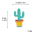 Parche bordado de cactus verde en maceta, 9,5cm x 5,4cm para decoración de ropa DIY - Estilo Cactus Decorativo en Maceta Amarilla Naranja (10586)