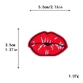Toppa ricamata a labbra rosse da 5,5 cm x 3,5 cm per decorazione di abbigliamento fai da te - Stile Labbra Rosse ad Alta Densità (11551)