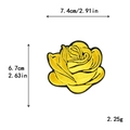 Parche bordado rosa amarilla para ropa DIY con medidas de 7,4 cm y 6,7 cm - Rosa Amarilla (11387)