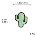 Parche bordado de cactus verde claro con lunares amarillos y borde negro, 5,9x4,6 cm - Estilo Cactus con Lunares Verde Claro y Amarillo (10590)