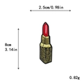 Lipstick embroidered iron-on patch for DIY clothing decor 2.5cm x 8cm size - Lipstick C (11058-C)