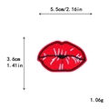 Patch ricamata a labbra rosse per decorazione vestiti fai da te 5,5cm x 3,6cm - Toppa Ricamata Labbra Rosse (11557)