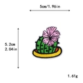 Parche bordado de cactus con flor rosa 5,2cm x 5cm adhesivo decorativo DIY - Estilo Cactus de Bola en Maceta con Flor Rosa (10591)