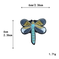 Detailed blue and gold dragonfly embroidered patch measuring 6cm by 6cm for DIY apparel - Colorful Dragonfly (11058-D)
