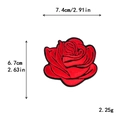 Écusson brodé rose rouge pour décoration DIY de vêtements, taille 7.4x6.7cm - Rose Rouge (11388)