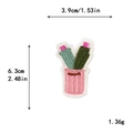 Parche bordado cactus rosa y verde 3,9x6,3cm DIY decoración aplique adhesivo - Pink Woven Texture Cactus Style (10593)