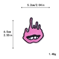 Toppa ricamata labbra fiamma rosa per decorazione abbigliamento fai da te 5,2x6,5cm - Stile Labbra Fiamma Rosa (11568)
