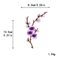 Écusson brodé de fleur de prunier violet pour décoration DIY avec guide de tailles - Fleur de Prunier Violette (11406)