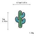 Parche bordado de cactus verde 4,1x7cm para decoración de ropa y bolsos DIY - Estilo Cactus con Hilo de Bordar de Tres Colores (10575)
