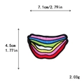 Toppa ricamata a labbra arcobaleno per vestiti, larghezza 7,1 cm, decorazione fai-da-te - Stile Labbra a Strisce Arcobaleno (11547)