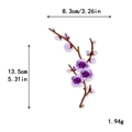 Patch de broderie fleur de prunier violet avec détails de branche et dimensions - Fleur de Prunier Violette Foncée (11407)