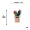 Parche bordado de cactus verde 3,9x6,3cm aplique decorativo DIY para ropa y bolsos - Estilo Cactus Suculento Verde Hierba (10598)