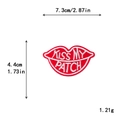 Patch labbra rosse ricamata con scritta KISS MY PATCH, 7,3x4,4 cm per giacche DIY - Stile Slogan Kiss My Patch (11573)
