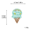 Écusson brodé cornet de glace bleu Too Cool for School avec dimensions 4.7x6.6cm - Glace Bleue aux Pépites de Sucre (11600)