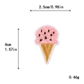 Écusson brodé de glace rose dessin animé pour déco DIY vêtements et sacs - Glace Rose aux Pépites de Chocolat (11612)