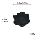 Écusson brodé rose noire 7,4x6,7 cm pour décoration de vêtements et sacs - Rose Noire (11381)