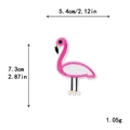Roze flamingo geborduurde patch met gedetailleerd stikwerk en afmetingen - Roze-witte flamingo (GZ-1332)