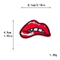 Toppa ricamata a labbra rosse per abbigliamento fai-da-te, misura 8,1x4,9cm dettagliata - Stile Labbra Rosse Maglia Fitta (11549)