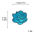 Écusson brodé rose bleu lac pour vêtements avec dimensions 7,4 cm par 6,7 cm - Rose Bleu Lac (11385)