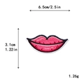 Toppa ricamata labbra rosa e rosso da 6,5 cm per decorazione di abbigliamento fai-da-te - Stile Labbra Rosso Rosa con Bordo Nero (11572)