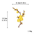 Écusson brodé de fleur de prunier jaune pour vêtements, taille 8,3x13,5cm - Fleur de Prunier Jaune (11402)